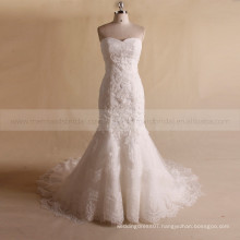 Nectarean Sweet Heart Strapless Pleated ORG See Through Lace Back Wedding Dress